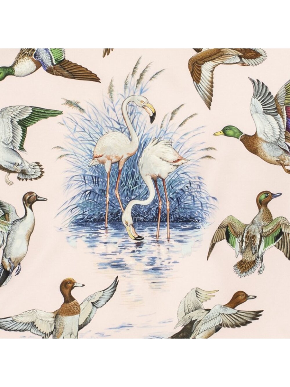 Hermes Scarf Light Pink Blue Silk - Picture 3 of 5